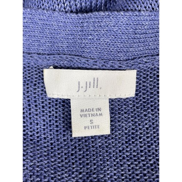 J‎ Jill Top Womens Size PS Blue Linen Viscose Knit Long Sleeve Comfort Casual - Picture 8 of 13